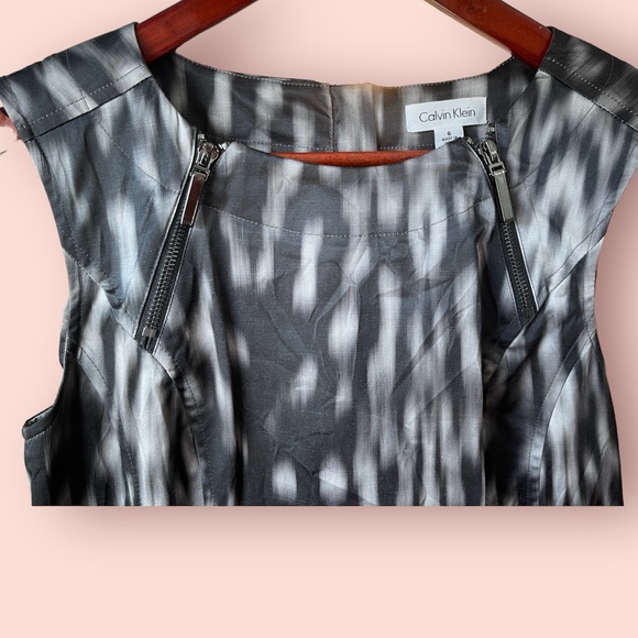 🔥4 for $75🔥 Calvin Klein Sleeveless Dress Fancy Funky Modern Well Made Stretch - Picture 3 of 5